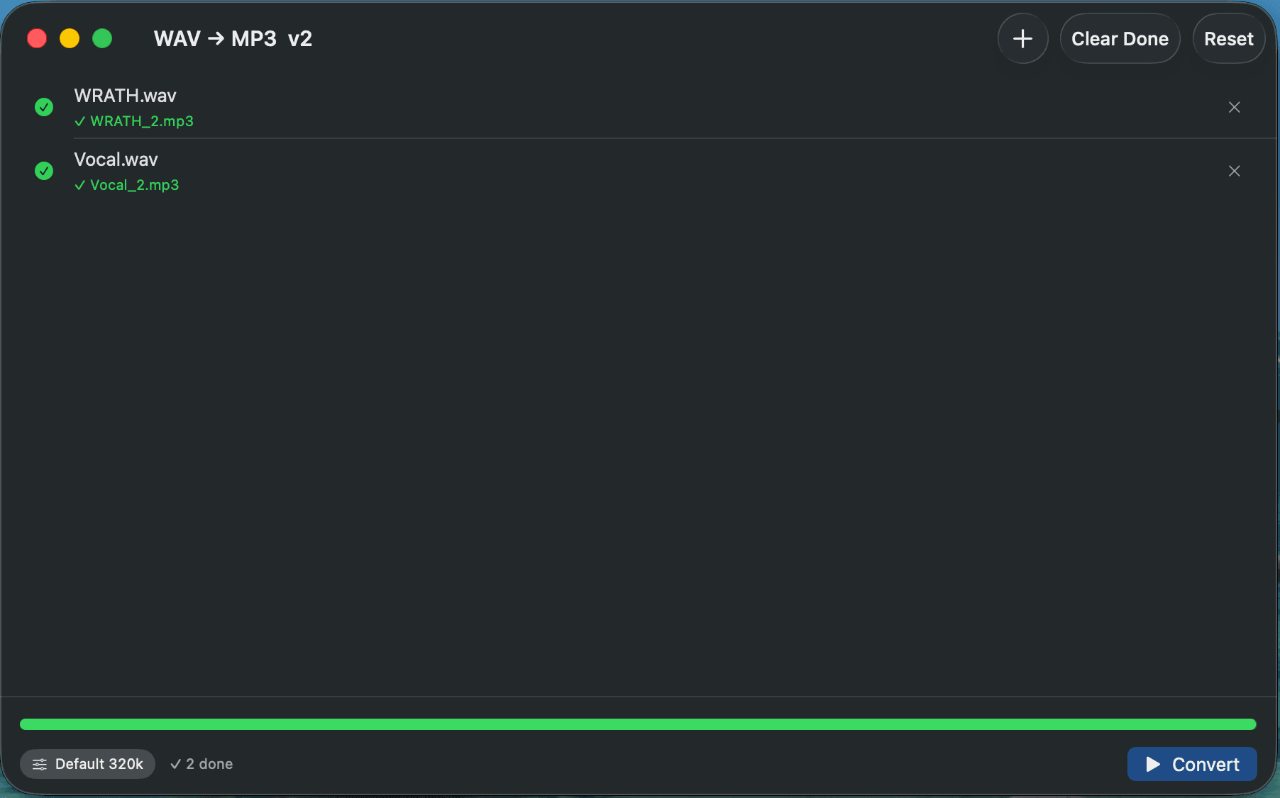 Simple Media Converter — conversion done